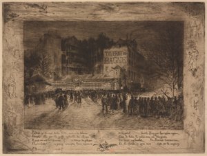 プレイスデマーターズとタヴェルヌデュバーニュ、1885年。 作： Felix Hilaire Buhot