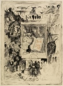 フクロウ、1883 作： Felix Hilaire Buhot
