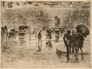 アーティストの帰還、1877年。 作： Felix Hilaire Buhot