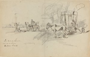 ドーヴィル競馬場 作： Felix Hilaire Buhot
