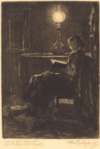 ランプリーダー（ランプライトで読書する女性） 作： Felix Hilaire Buhot