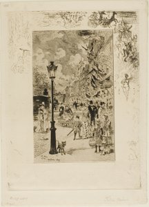 Boulevard Clichy の祝日 作： Felix Hilaire Buhot