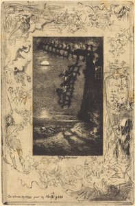 死者のためにろうそくを灯す人々、1878 年。 作： Felix Hilaire Buhot