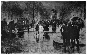 シャンゼリゼからの帰国、c1870-1900 1924 作： Felix Hilaire Buhot