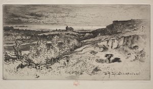 レストレの礼拝堂サンミッシェル、1881年。 作： Felix Hilaire Buhot