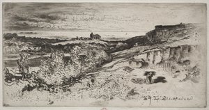 レストレの礼拝堂サンミッシェル、1881年。 作： Felix Hilaire Buhot