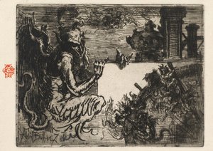 デーモンプリンター、1878年。 作： Felix Hilaire Buhot