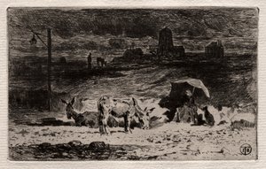 カイユの丘のロバ、c。 1875。