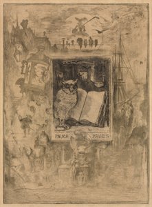 フクロウ、1883年。 作： Felix Hilaire Buhot