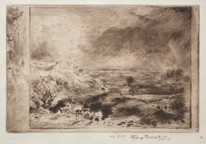 ストーム、コンスタブル後c。 1875。 作： Felix Hilaire Buhot