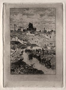 カイユの丘の井戸 作： Felix Hilaire Buhot