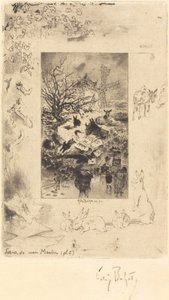 My Millからの手紙のタイトルページ、c。 1885年。 作： Felix Hilaire Buhot