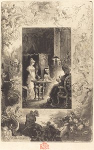 未亡人のお茶会、18791880。 作： Felix Hilaire Buhot
