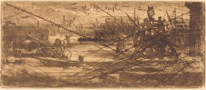 ロチェスターの古い造船所 作： Felix Hilaire Buhot