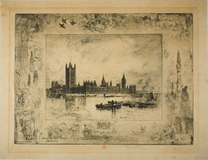 ウェストミンスター宮殿、ロンドン 作： Felix Hilaire Buhot