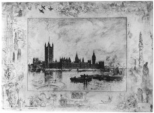 ウェストミンスター宮殿、c1870-1900 1924 作： Felix Hilaire Buhot