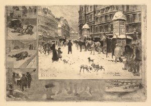 Winter in Paris (パリの冬またはパリの雪) 作： Felix Hilaire Buhot