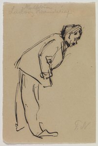 Ludvig Brandstrup の肖像画、前屈みで立っている 作： Felix Nylund
