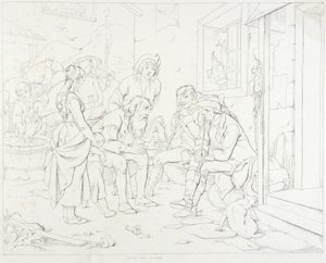 (リップ・ヴァン・ウィンクル、挿絵）素晴らしい物語を語るリップ 作： Felix Octavius Carr Darley