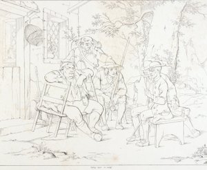 (リップ・ヴァン・ウィンクル、イラスト）村の宿でジュントとリップ 作： Felix Octavius Carr Darley