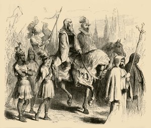 コロンバスと彼の列車がバルセロナに入る、1877年。 作： Felix Octavius Carr Darley