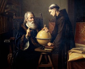 パドヴァ大学で理論を説明するガリレオ・ガリレイ（1564-1642）、フェリックス・パーラ（1845-1919）の絵