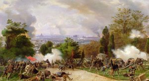1871年のペール・ラシェーズの墓地での戦い（キャンバスに油彩） 作： Felix Philippoteaux