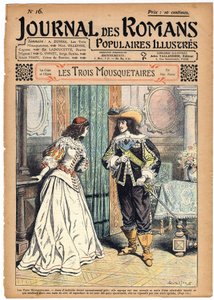 ローマの連載。"アレクサンドル・デュマ(1802-1870)の「三銃士」。国王ルイ13世（1601-1643）は、オーストリア王妃アンヌ（1601-1666）に、市庁舎で開催される舞踏会でダイヤモンドのスタッドを着用しなければならないと告げる。ル・ジャーナル・デ・ロマン」で 作： Felix Philippoteaux