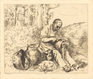 The Tinker (Le retameur) 作： Felix Régamey after Alphonse Legros