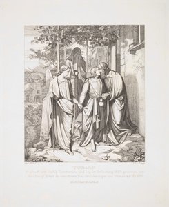 トビアスは父に別れを告げる、1829 年。 作： Ferdinand Anton Kruger