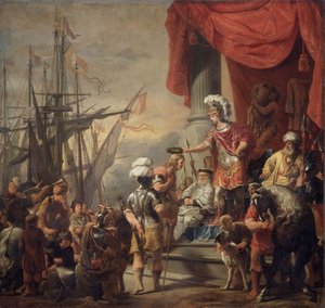 ラティーヌスの法廷でのアイネイアス 作： Ferdinand Bol
