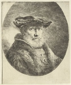 ベルベットのベレー帽をかぶった老人の胸像 作： Ferdinand Bol