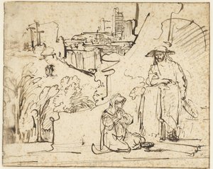 庭師としてマグダラのマリアに現れるキリスト (Noli me tangere) 作： Ferdinand Bol