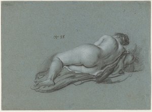 横たわる女性ヌード 作： Ferdinand Bol