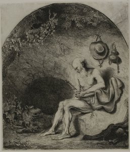 悔い改めの聖ヒエロニムス 作： Ferdinand Bol