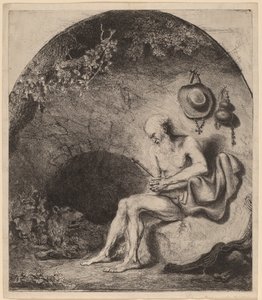 洞窟の聖ジェローム 作： Ferdinand Bol