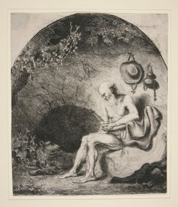 洞窟の聖ジェローム 作： Ferdinand Bol