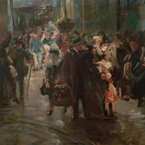 鉄道駅にて 作： Ferdinand Brutt