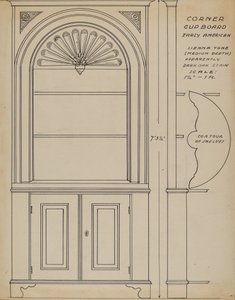 コーナー食器棚 作： Ferdinand Cartier