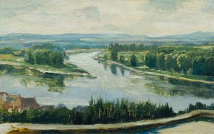 ヴルタヴァ川とエルベ川の合流点 作： Ferdinand Engelmuller