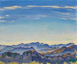 Rochers de Nayeのヴォーアルプス。 1917 作： Ferdinand Hodler