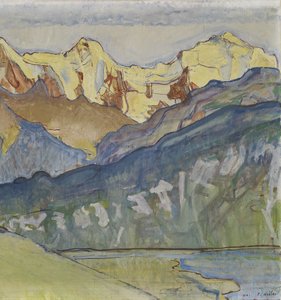 BeatenbergのEiger、Mönch、Jungfrau 作： Ferdinand Hodler