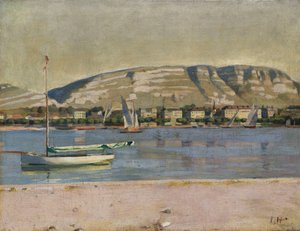 ジュネーブハーバーとサレーヴ、1878年 作： Ferdinand Hodler