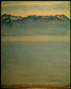 サボイアルプスとジュネーブ湖 作： Ferdinand Hodler