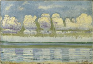 ジュネーブ湖とスイスのジュラ、1909年 作： Ferdinand Hodler