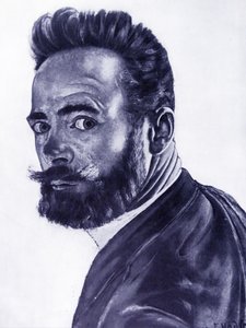 自画像、1891 作： Ferdinand Hodler