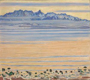 ストックホーンの鎖を持つトゥーン湖。 1904 作： Ferdinand Hodler