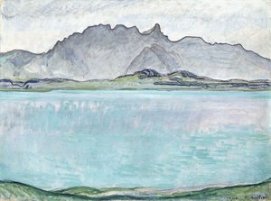 ストックホーン山脈のチューナー湖、1910 作： Ferdinand Hodler