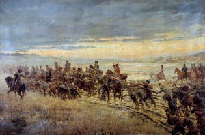 モンミライユの戦いの前夜 1814 年 10 月 2 日 フェルディナンド ジョセフ ゲルドリー (1858-1945) による絵画 1903-1904 日。 1,3x3,5 m パリ、軍事博物館 注意！ この作品の使用は、第三者の承認要求または追加料金の対象となる場合があります 作： Ferdinand Joseph Gueldry