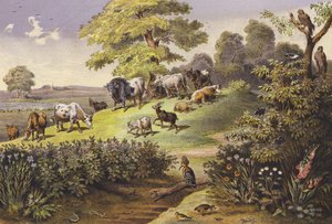 7月（カラーリトグラフ） 作： Ferdinand Karl Klimsch